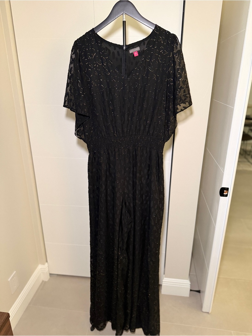 Vince Camuto Black Sparkle Formal Jumpsuit